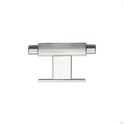 Möbelknopp med T-Bar Arpa-platta Aluminium Silver Borstad