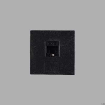 RJ45 CAT6 Modulärt uttag 45mm stål svart europeisk standard