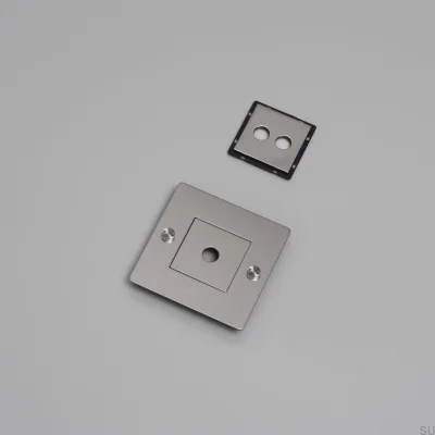 Ram med logotypinsats Platta 1G Stål Silver Europeisk standard