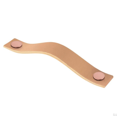 Avlångt möbelhandtag 0156L Läder och Koppar