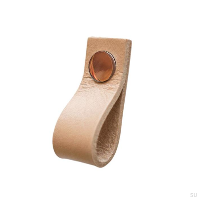 Möbelhandtag Loop Läder och Koppar