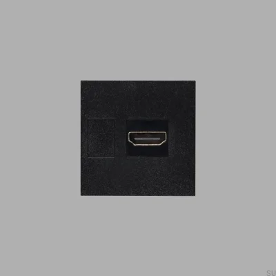 HDMI-kontaktmodul 45 mm svart europeisk standard