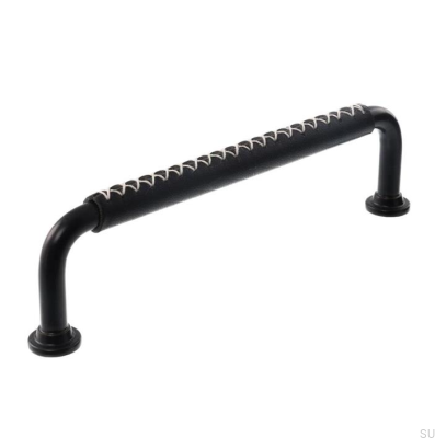 Längsgående möbelhandtag LX 1353 96 Svart med svart läder