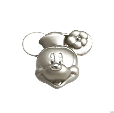Möbelknopp Minnie Mouse Head Borstad Nickel