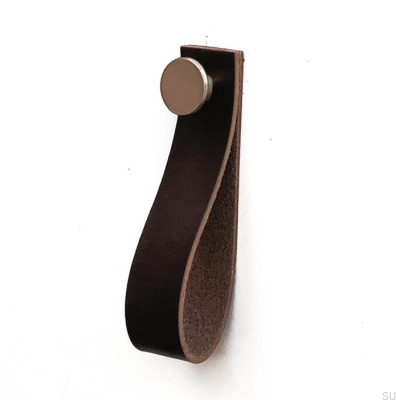 Vägghängare 0153L Läder Mörkbrunt med Borstat Silver