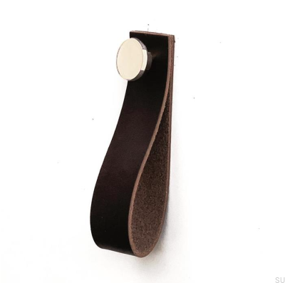 Vägghängare 0153L Läder Mörkbrunt med polerat silver