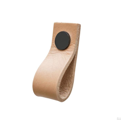 Möbelhandtag Loop Läder med Svart