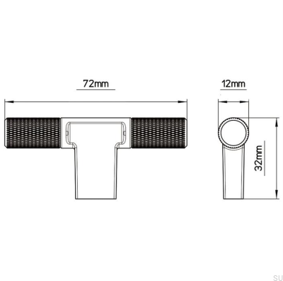 Möbelknopp med T-Bar 2509 Borstad Nickel