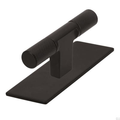 Möbelknopp med T-Bar 2509 bricka, Metal Black