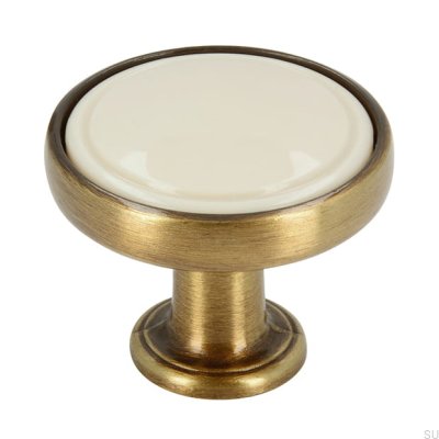 Möbelknopp 1971 30 Antik Brons med Beige