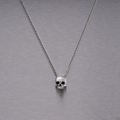 Travis Barker Skull Halsband Silver