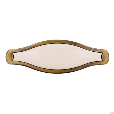 Möbelknopp 1889 Antik brons med beige