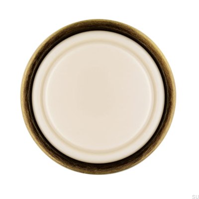 Möbelknopp 1971 23 Antik brons med beige