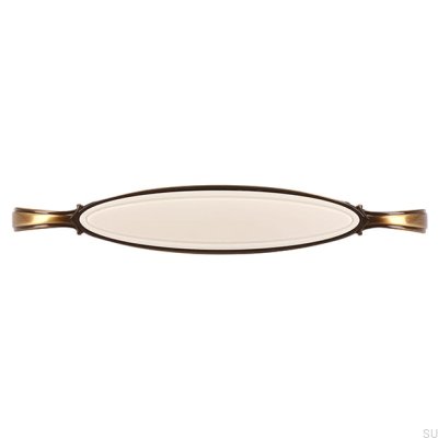 Avlångt möbelhandtag 1973 128 Antik Brons med Beige