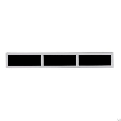 Avlångt möbelhandtag 2014 128 Krom polerad med svart