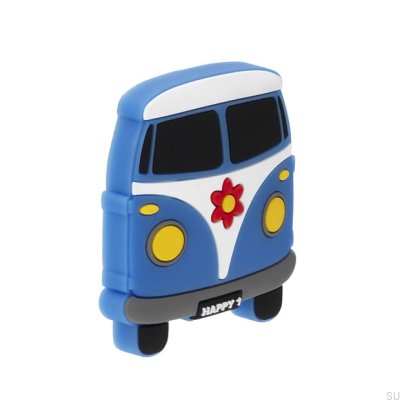 Möbelknopp H233 Rubber Blue Bus