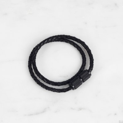 Dubbelkorsarmband 40 cm Svart