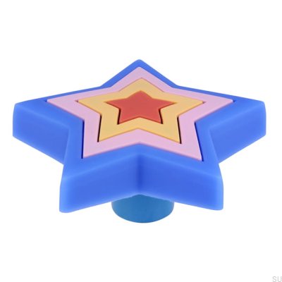 Möbelknopp H157 Colorful Rubber Star