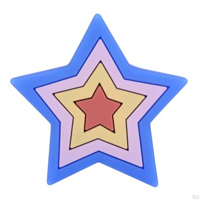 Möbelknopp H157 Colorful Rubber Star