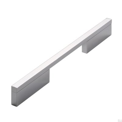 Avlångt möbelhandtag 2110 128/224 Aluminium Krompolerad