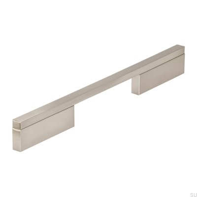Avlångt möbelhandtag 2110 128/224 Aluminium Silver Borstad