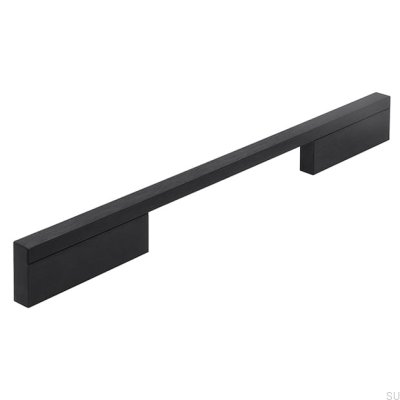 Avlångt möbelhandtag 2110 160/256 Aluminium Svart Matt