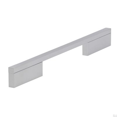 Avlångt möbelhandtag 2110 160/256 Aluminium Krompolerad