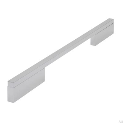 Avlångt möbelhandtag 2110 192/288 Aluminium Krompolerad