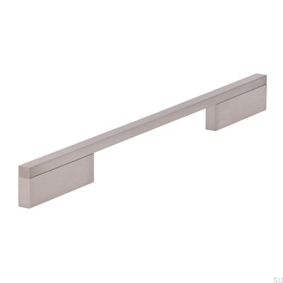Avlångt möbelhandtag 2110 192/288 Aluminium Silver Borstad
