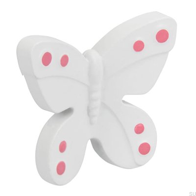 Möbelknopp H143 Butterfly Plast Vit