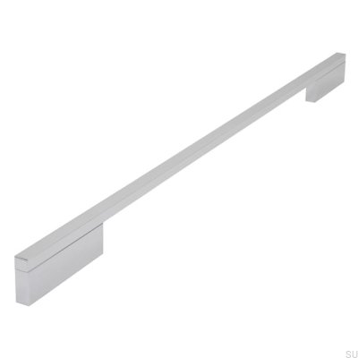 Avlångt möbelhandtag 2110 384/480 Aluminium Krompolerad
