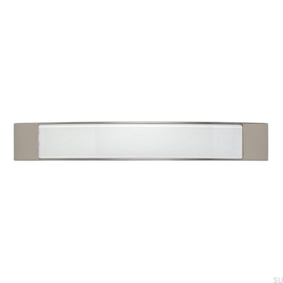 Avlångt möbelhandtag 2184 160 Silver Borstad med Vit