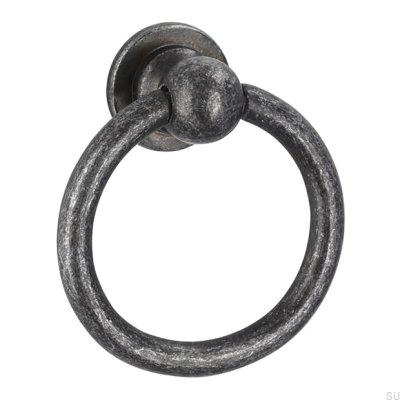 Runt möbelhandtag 2499 Antik järn