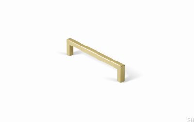 Avlångt möbelhandtag U 0056 128 Borstat guld