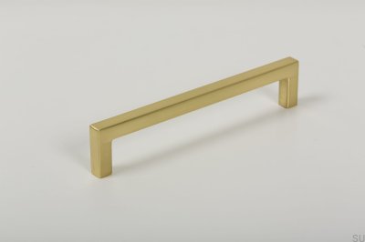 Avlångt möbelhandtag U 0056 128 Borstat guld