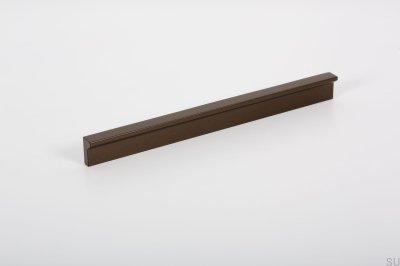 Vinkel 300 avlångt möbelhandtag. Aluminium. Metallic. Brun