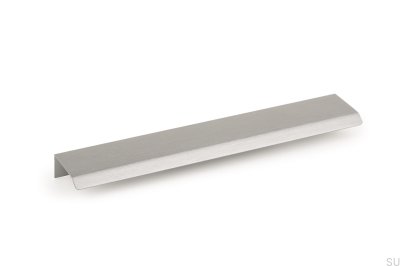 Curve 128 kant möbelhandtag, borstad aluminiumgrå