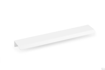 Curve 128 kant möbelhandtag, aluminium vit