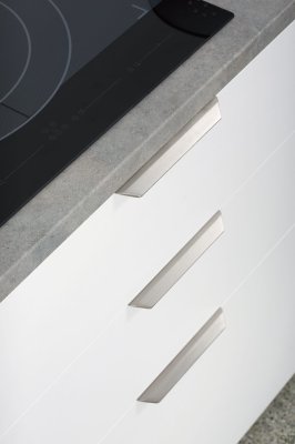 Vann 200 kant möbelhandtag, Silver Borstad aluminium