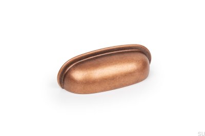 Aura 64 skal möbelhandtag Antik koppar
