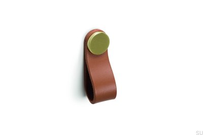 Möbelhandtag Flexa 70 Läder Beige med Guld
