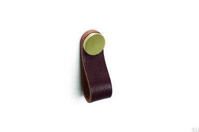 Möbelhandtag Flexa 70 Läder Brun med Guld