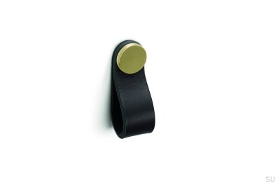 Möbelhandtag Flexa 70 Läder Svart med Guld