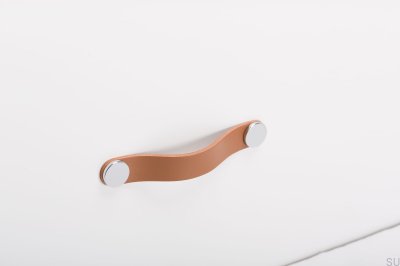 Möbelhandtag Flexa 128 Läder Beige med Silver