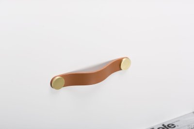 Möbelhandtag Flexa 128 Läder Beige med Guld