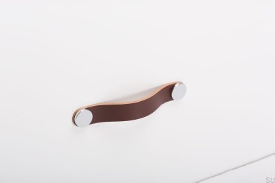 Möbelhandtag Flexa 128 Läder Brun med Silver