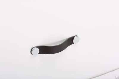 Möbelhandtag Flexa 128 Läder Svart med Silver