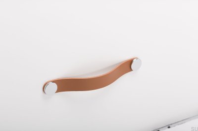 Möbelhandtag Flexa 160 Läder Beige med Silver