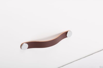 Möbelhandtag Flexa 160 Läder Brun med Silver