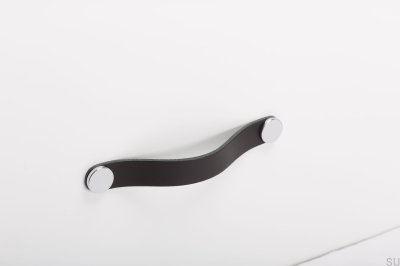 Möbelhandtag Flexa 160 Läder Svart med Silver